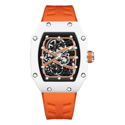 Men’s Ultra-Thin Barrel-Shaped Quartz Watch – Luminous Fashion Timepiece