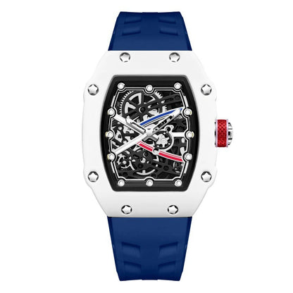 Men’s Ultra-Thin Barrel-Shaped Quartz Watch – Luminous Fashion Timepiece
