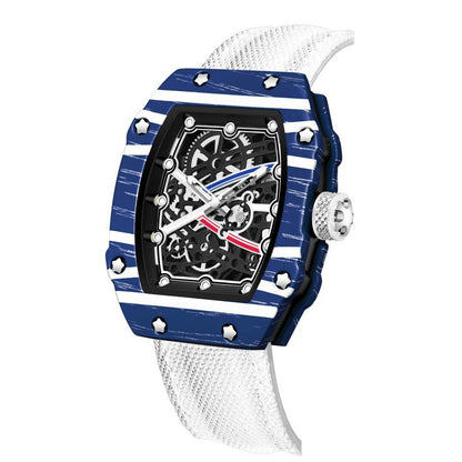 Men’s Ultra-Thin Barrel Watch with Nylon Strap – Minimalist Quartz Timepiece