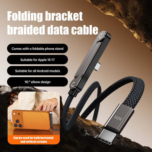 240W Fast Charging Dual USB-C Braided Zinc Alloy Cable for Tablets & Gaming