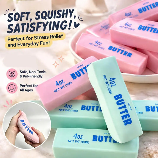 Crunchy Sound Butter Bar Squishy Toy Soft Squeeze Fidget Toy Funny Sensory Hobby Play Toy Portable Stress Relief Decompression Toy Cute Desk Relax Toy Ideal Gift For Teens Adults Party Leisure Entertainment