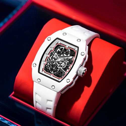 Men’s Ultra-Thin Barrel-Shaped Quartz Watch – Luminous Fashion Timepiece