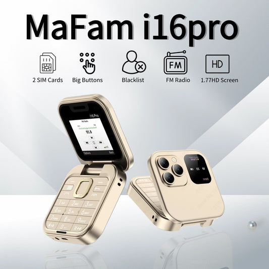 UMIIO i17 Pro Senior Flip Phone – Compact Easy-to-Use Mobile Phone with Dual SIM, Android OS & 1000mAh Battery