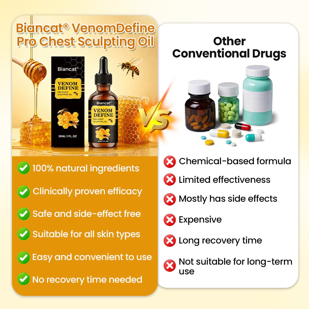 🔥🔥 MEN’S CHEST-CONTOUR UPGRADE💪 Biancat® VenomDefine Pro Chest Sculpting Oil 🐝 Daily Bee Venom Support for a Firmer-Looking, More Defined Chest