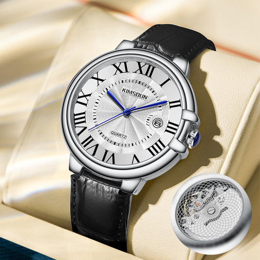 Men’s Skeleton Quartz Watch – Transparent Dial Design with Modern Mechanical Style
