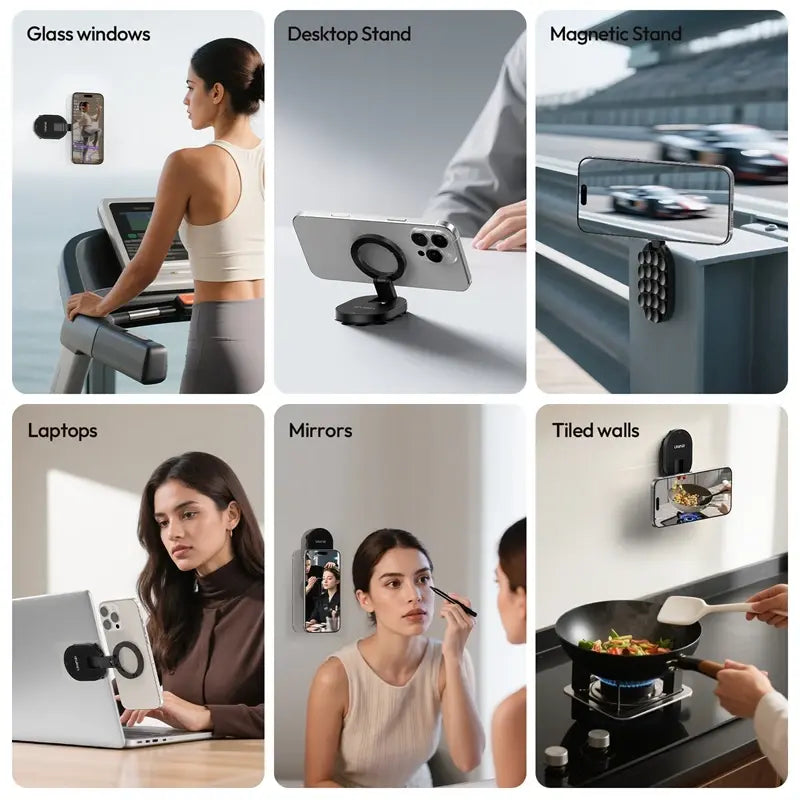 Ulanzi MA39 MagLock Suction Cup Phone Mount Desktop Stand for iPhone 17 16 15 14 with Suction Bottom for Wall Glass