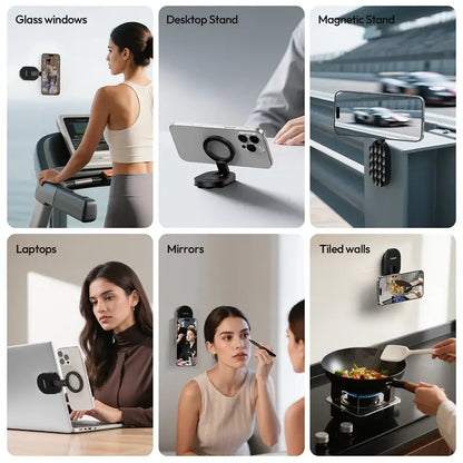 Ulanzi MA39 MagLock Suction Cup Phone Mount Desktop Stand for iPhone 17 16 15 14 with Suction Bottom for Wall Glass