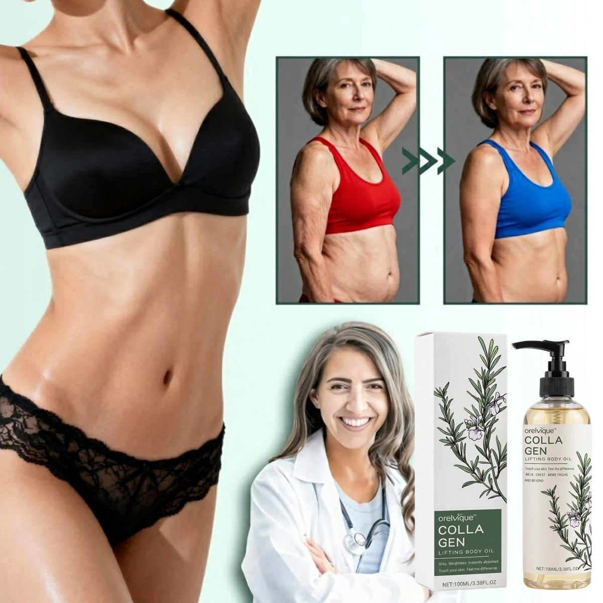 Orelvique™ Collagen Oil | Tightens and lifts sagging skin by 98% within 24 hours