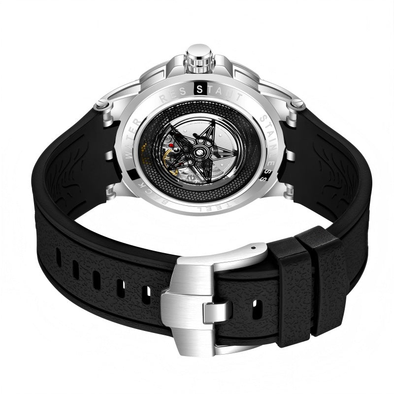 Men’s Large Dial Mechanical Style Watch – Luminous Quartz Fashion Timepiece