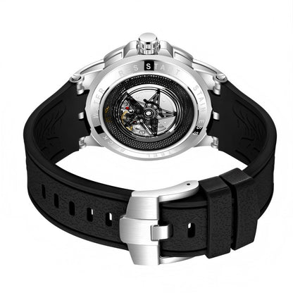Men’s Large Dial Mechanical Style Watch – Luminous Quartz Fashion Timepiece