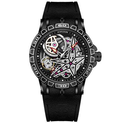 Men’s Large Dial Mechanical Style Watch – Luminous Quartz Fashion Timepiece