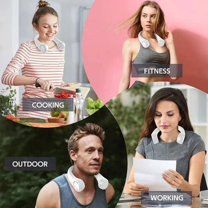 360° Bladeless Wearable Neck Fan – USB-C Rechargea