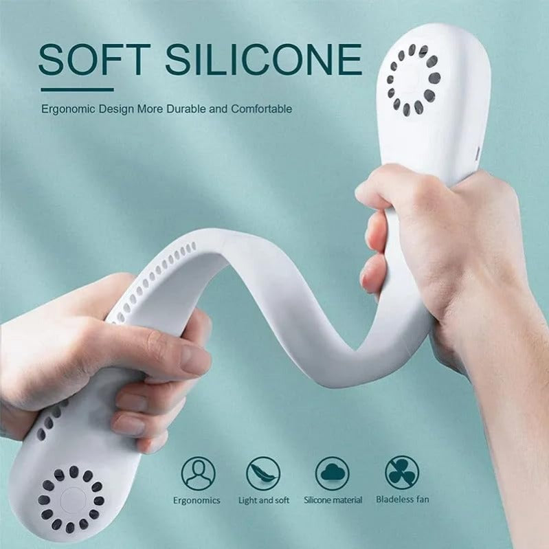 360° Bladeless Wearable Neck Fan – USB-C Rechargea