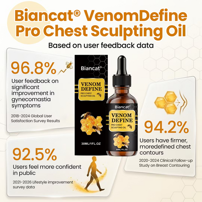 🔥🔥 MEN’S CHEST-CONTOUR UPGRADE💪 Biancat® VenomDefine Pro Chest Sculpting Oil 🐝 Daily Bee Venom Support for a Firmer-Looking, More Defined Chest