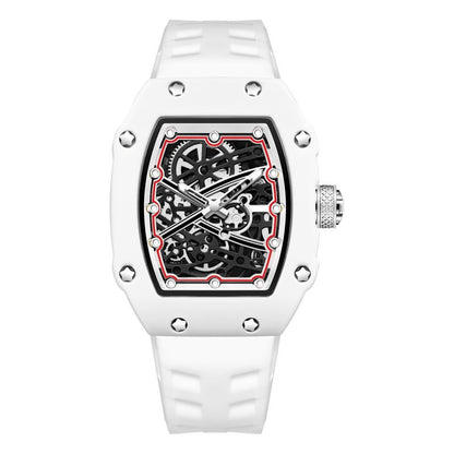 Men’s Ultra-Thin Barrel-Shaped Quartz Watch – Luminous Fashion Timepiece