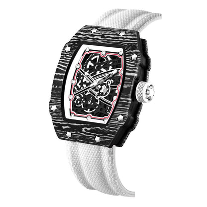 Men’s Ultra-Thin Barrel Watch with Nylon Strap – Minimalist Quartz Timepiece