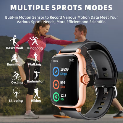 Smart Watch, 1.83" Full Touch Screen Display with Message, Answer Make Call Smartwatch, Sports Pedometer, Information Alerts, for Iphone/Android Phones, Smartbands Fitness Watch for Women/Men Friend Gift, Birthday Gift