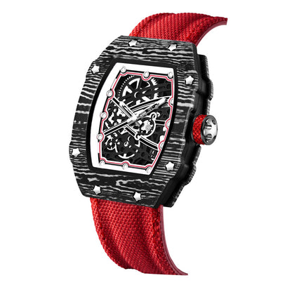 Men’s Ultra-Thin Barrel Watch with Nylon Strap – Minimalist Quartz Timepiece