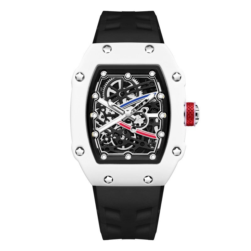 Men’s Ultra-Thin Barrel-Shaped Quartz Watch – Luminous Fashion Timepiece