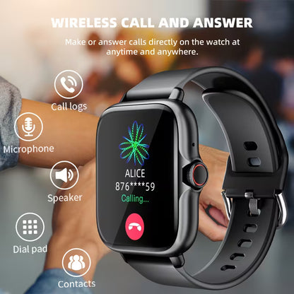 Smart Watch, 1.83" Full Touch Screen Display with Message, Answer Make Call Smartwatch, Sports Pedometer, Information Alerts, for Iphone/Android Phones, Smartbands Fitness Watch for Women/Men Friend Gift, Birthday Gift