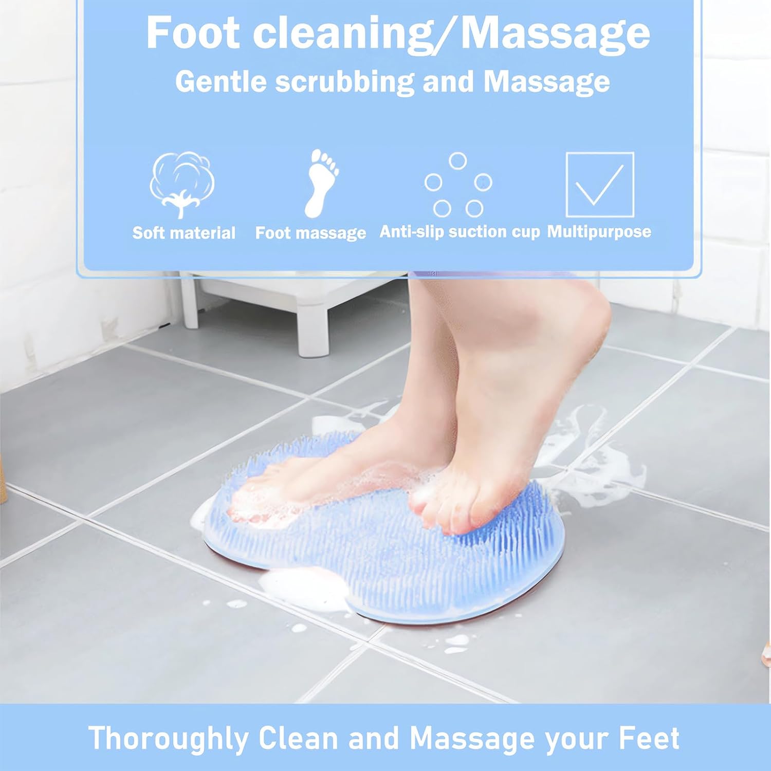 CleanFootFlex Hands-Free Silicone Foot Clean Mat