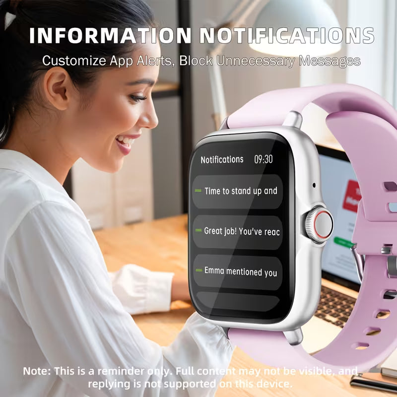 Smart Watch, 1.83" Full Touch Screen Display with Message, Answer Make Call Smartwatch, Sports Pedometer, Information Alerts, for Iphone/Android Phones, Smartbands Fitness Watch for Women/Men Friend Gift, Birthday Gift