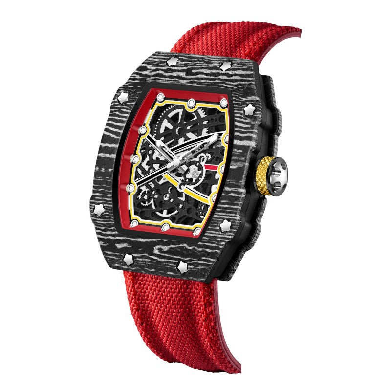 Men’s Ultra-Thin Barrel Watch with Nylon Strap – Minimalist Quartz Timepiece