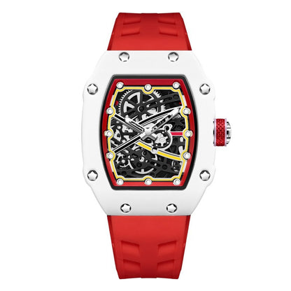 Men’s Ultra-Thin Barrel-Shaped Quartz Watch – Luminous Fashion Timepiece
