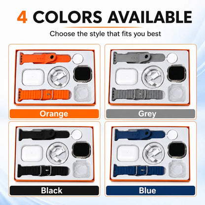 X90 Wearable Device Kit with Bluetooth Earbuds, Magnetic Charger, Type-C Cable & Protective Case