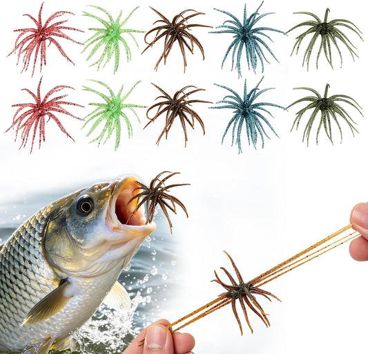 [Sea Urchin Fishing Lure] 1pc Lifelike Soft Silicone Sea Urchin Lure - High Elasticity & Tear Resistance, Realistic Floating Bait for Bass & Mandarin Fish, Mixed Colors, Freshwater Fishing, Bass Fishing Accessory|Realistic Design|Durable Fishing Lure