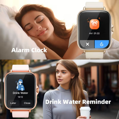 Smart Watch, 1.83" Full Touch Screen Display with Message, Answer Make Call Smartwatch, Sports Pedometer, Information Alerts, for Iphone/Android Phones, Smartbands Fitness Watch for Women/Men Friend Gift, Birthday Gift