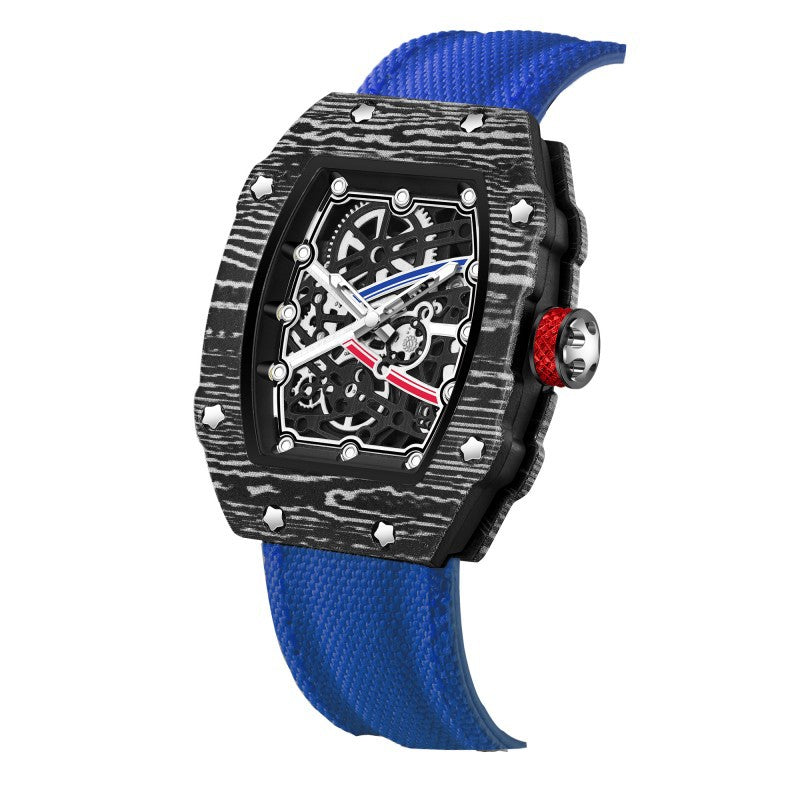 Men’s Ultra-Thin Barrel Watch with Nylon Strap – Minimalist Quartz Timepiece