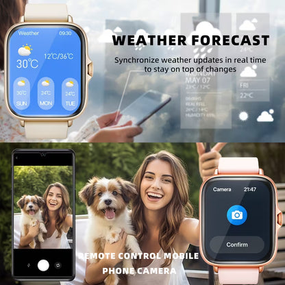 Smart Watch, 1.83" Full Touch Screen Display with Message, Answer Make Call Smartwatch, Sports Pedometer, Information Alerts, for Iphone/Android Phones, Smartbands Fitness Watch for Women/Men Friend Gift, Birthday Gift
