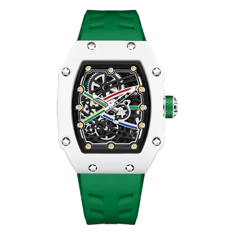 Men’s Ultra-Thin Barrel-Shaped Quartz Watch – Luminous Fashion Timepiece