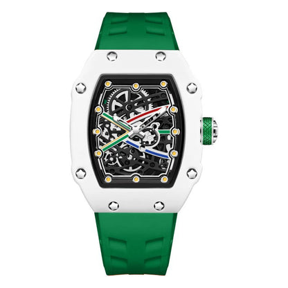 Men’s Ultra-Thin Barrel-Shaped Quartz Watch – Luminous Fashion Timepiece