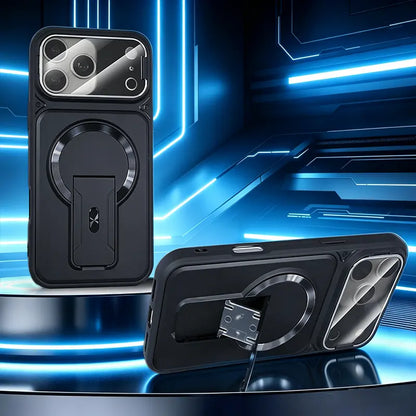 Multifunctional Lens Protection Case with Invisible Stand & Camera Protection for iPhone
