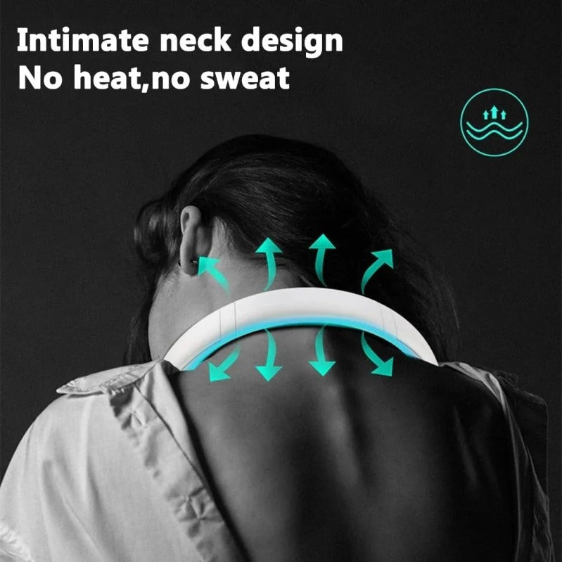 360° Bladeless Wearable Neck Fan – USB-C Rechargea
